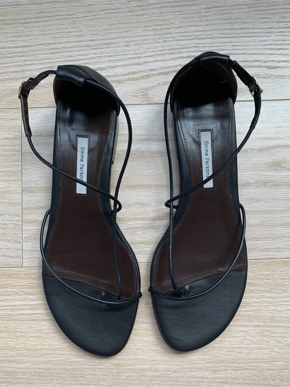 Emme Parsons Black String Strappy Sandal NWT Size 41 IT - Picture 3 of 8